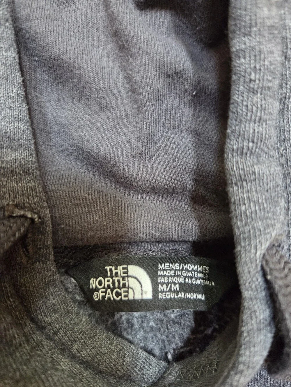 The North Face Charcoal Gray Hoodie with Blue Logo